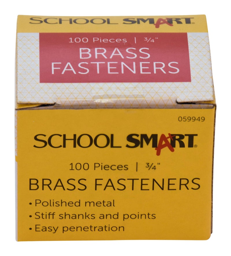 School Smart مثبتات نحاسية مطلية - 3/4 بوصة - علبة من 100 (059949) ، مارون - Image 5